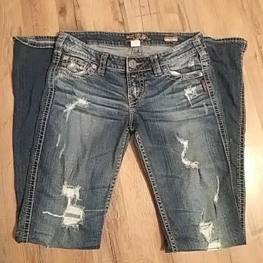 Silver ripped jeans